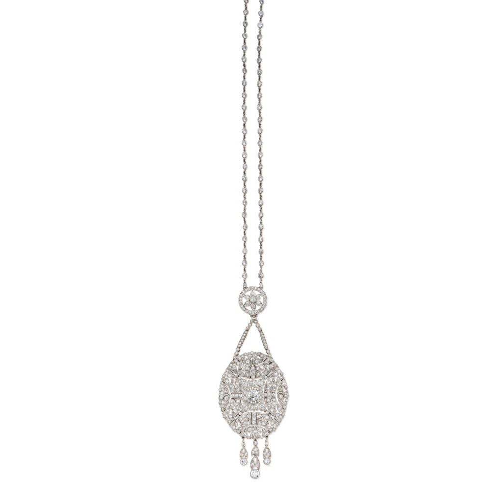 View full screen - View 1 of Lot 464. Diamond Pendant-Necklace | Dreicer & Co. | 鑽石吊墜項鏈.