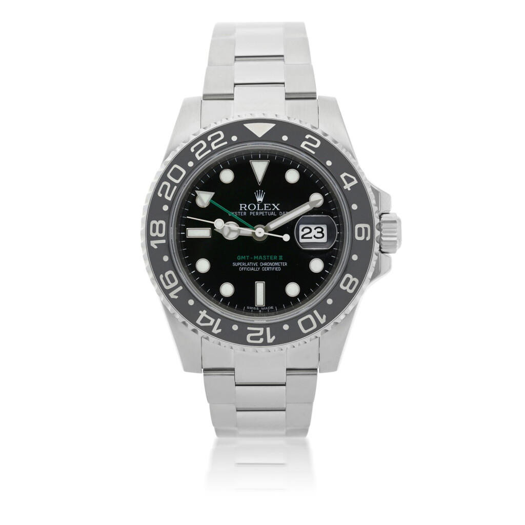 View full screen - View 1 of Lot 93. ROLEX | REFERENCE 116710 GMT-MASTER II A STAINLESS STEEL AUTOMATIC DUAL TIME WRISTWATCH WITH DATE AND BRACELET, CIRCA 2008.
