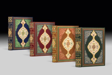 View full screen - View 1 of Lot 227. DINET & SLIMAN-BEN-IBRAHIM. Mirages. 1906. Ill de Dinet. Somptueuse reliure d'Emile Maylander de style oriental..