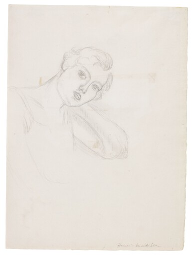 View full screen - View 1 of Lot 451. HENRI MATISSE | BUSTE DE FEMME - TÊTE PENCHÉE À DROITE.