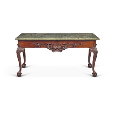 View full screen - View 1 of Lot 39. A George II Style Mahogany Console Table, Late 19th/Early 20th Century.