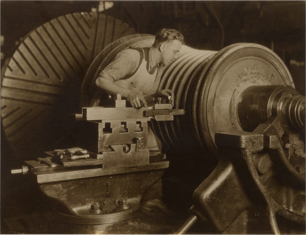 View full screen - View 1 of Lot 9. 'At Work on the Core of a Turbine, General Electric Co.'.
