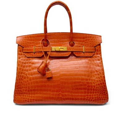 View full screen - View 1 of Lot 1319. Pain d’Epice Shiny Porosus Crocodile Birkin 35 Gold Hardware, 2007.