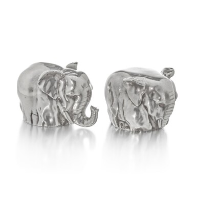 View full screen - View 1 of Lot 111. A Fabergé gem-set silver charka in the form of an elephant, with the workmaster's mark of Henrik Wigström, St Petersburg, 1908-1917.