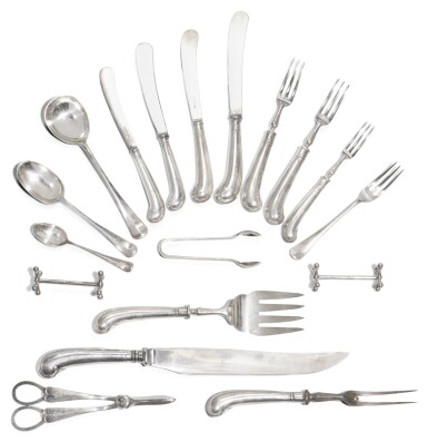 View full screen - View 1 of Lot 141. A GEORGE V HANOVERIAN PATTERN SILVER FLATWARE SERVICE, HARRISON BROTHERS & HOWSON OF SHEFFIELD, LONDON, 1926.