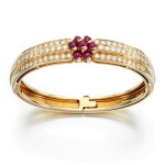 Asprey & Co. | Ruby and diamond bangle, circa 1997