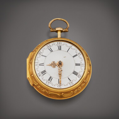 View full screen - View 1 of Lot 494. A yellow gold pair cased repousse verge watch for the continental market, Circa 1780.