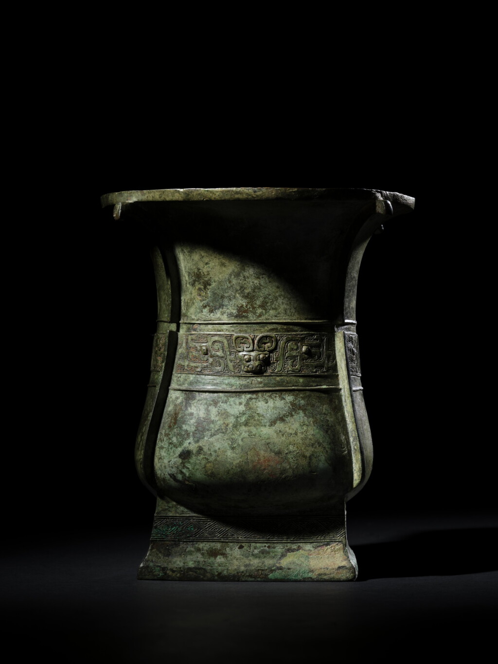 View full screen - View 1 of Lot 8046. The Fu Ding Fang Zun, An extremely rare and possibly unique archaic bronze royal ritual wine vessel, Zun, Early Western Zhou dynasty | 西周早期 作父丁方尊.