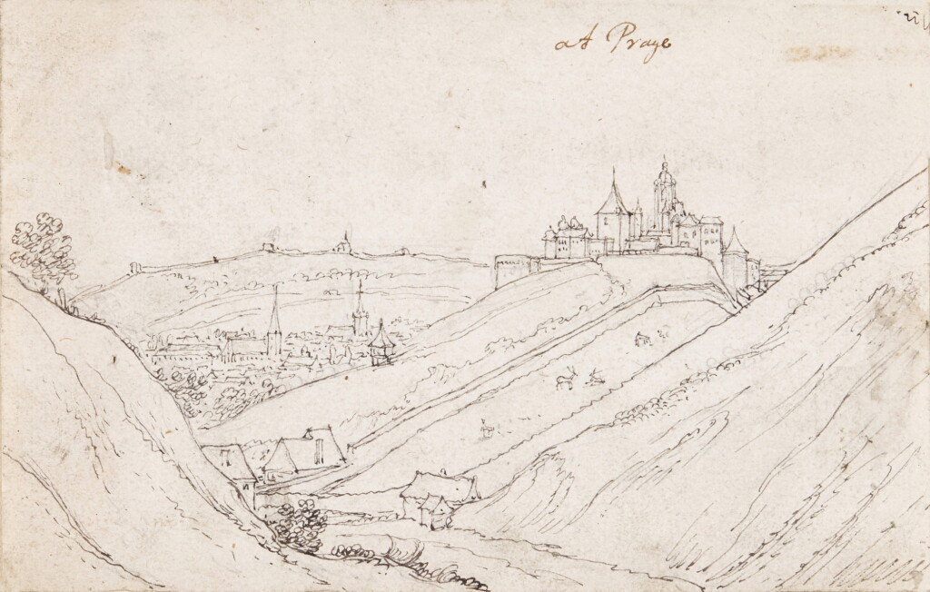 View full screen - View 1 of Lot 197. WENCESLAUS HOLLAR | VIEW OF PRAGUE, WITH THE HRADSCHIN CASTLE AND THE HIRSCHGRABEN.