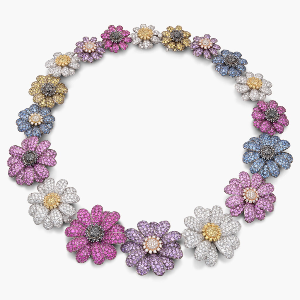 View full screen - View 1 of Lot 911. Coloured Sapphire and Diamond Necklace.