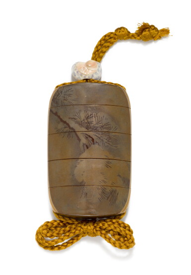 View full screen - View 1 of Lot 80. A FOUR-CASE INRO, SIGNED SHUNSHO, EDO PERIOD, 19TH CENTURY.