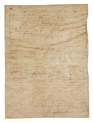 View full screen - View 1 of Lot 1088. United States Constitution, Amendment XIII | "Neither slavery nor involuntary servitude … shall exist within the United States".