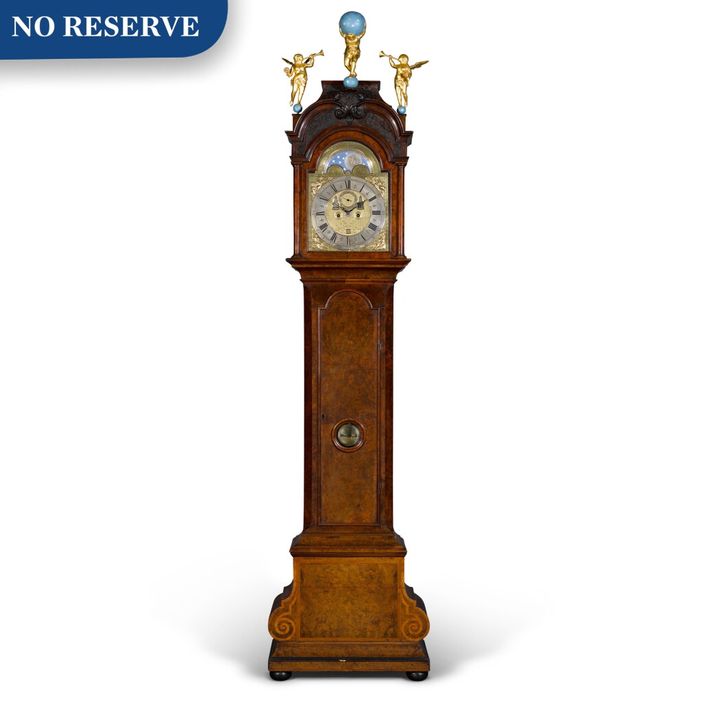 View full screen - View 1 of Lot 56. A burr walnut Amsterdam-type longcase clock, Gerrit Rensman, Zwolle, circa 1740.
