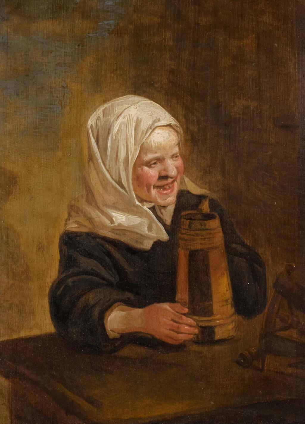 View full screen - View 1 of Lot 24. HARMEN HALS | A young peasant girl with a beer jug.