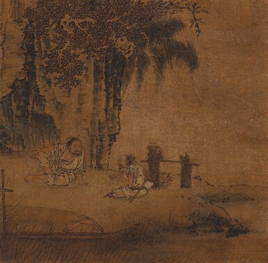 View full screen - View 1 of Lot 988. 佚名 漁樵問答圖 | Anonymous, Dialogue between a Fisherman and a Woodcutter.