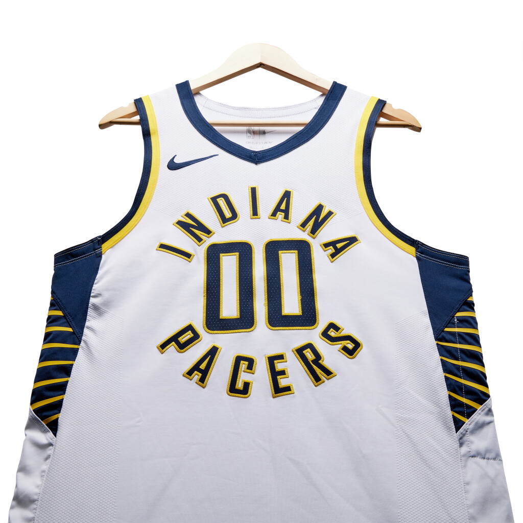 View full screen - View 1 of Lot 35. Bennedict Mathurin Indiana Pacers 2023-2024 Game Worn Association Edition Jersey.