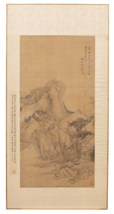 View full screen - View 1 of Lot 45. Wang Xuehao (1754-1832) Landscape after Yuan masters | 王學浩 仿元人意山水圖 水墨絹本 鏡心.