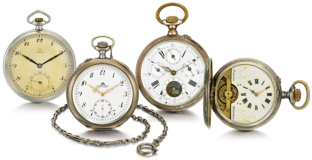 View full screen - View 1 of Lot 115. VARIOUS MAKERS | A GROUP OF FOUR 20TH CENTURY KEYLESS WATCHES.