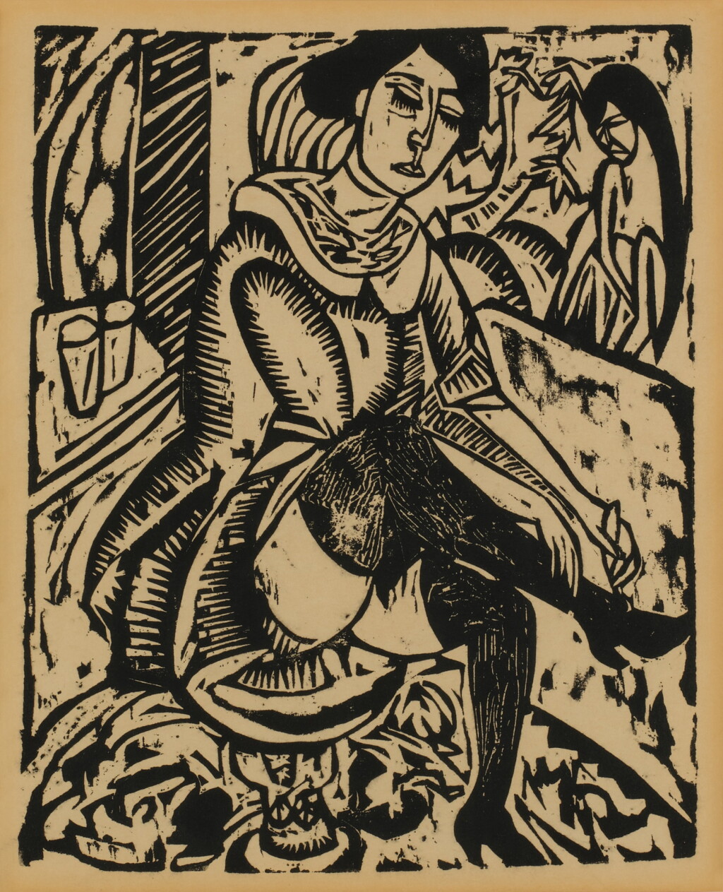 View full screen - View 1 of Lot 371. Frau, Schuh zuknöpfend (Dube H. 206; Schiefler H. 211; Gercken 566).