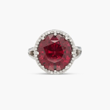 View full screen - View 1 of Lot 372. Spinel and Diamond Ring.