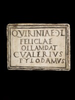 A Roman Marble Funerary Plaque Inscribed for Quirinia Felicia, 1st half of the 1st Century A.D.