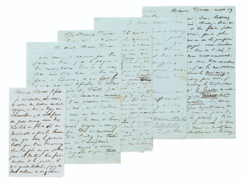 View full screen - View 1 of Lot 114. 5 lettres autographes à Victor Schoelcher, 1853-1855. A l'avocat de l'abolitionnisme de l'esclavage..
