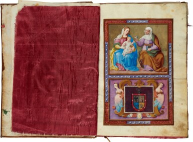 View full screen - View 1 of Lot 20. Philip III, Carta executoria de hidalguia for Pedro Burgueño, San Lorenzo, 1618, illuminated manuscript.