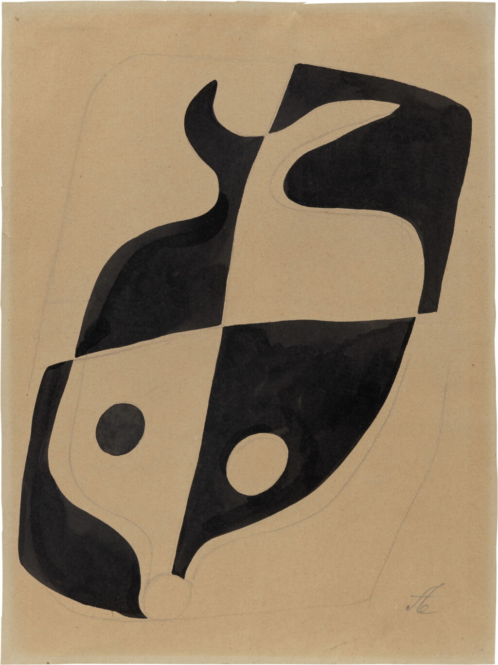 View full screen - View 1 of Lot 164. Sans titre (Abstrakte composition) .