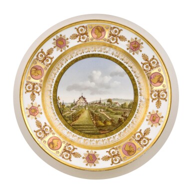 View full screen - View 1 of Lot 97. A Sèvres topographical plate from the Service des Vues Suisses, 1811.