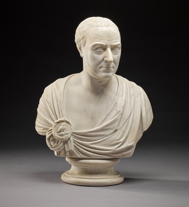 View full screen - View 1 of Lot 125. Bust of a gentleman, possibly the Rt. Hon. Charles Wolfran Cornwall (1735-1789).