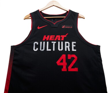 View full screen - View 1 of Lot 77. Kevin Love Miami Heat 2023-2024 Game Issued City Edition Jersey.