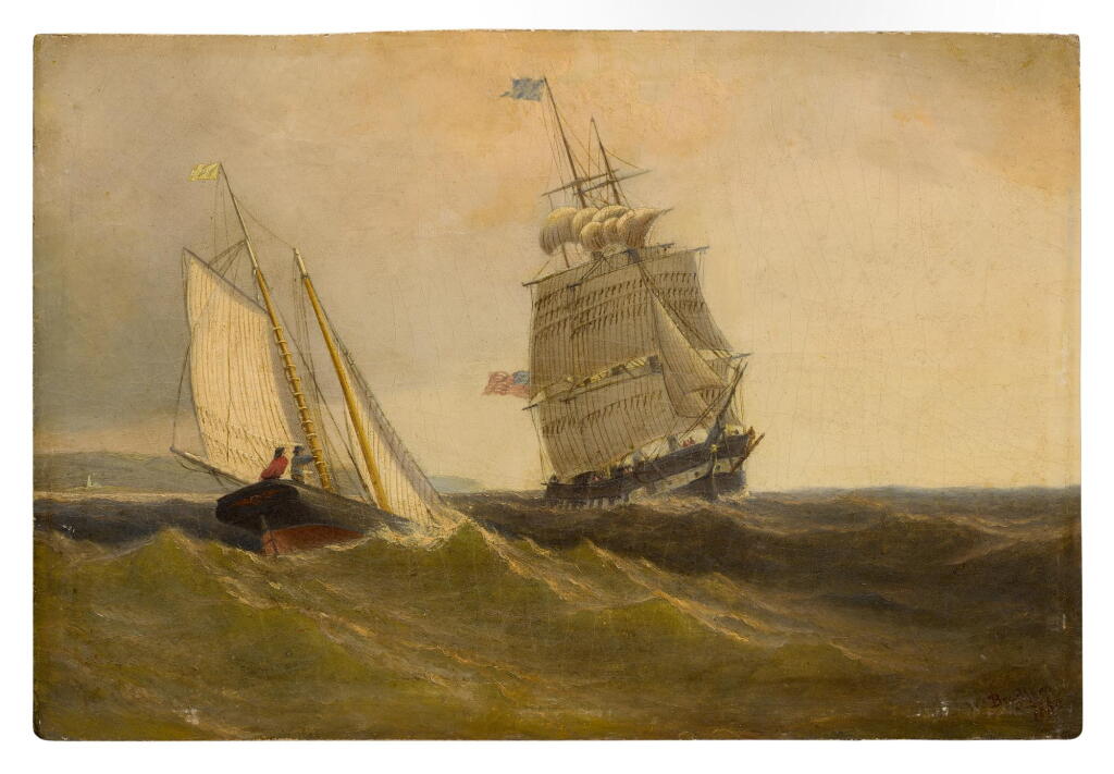 View full screen - View 1 of Lot 77. WILLIAM BRADFORD | AMERICAN SHIP AND FISHING PORT.