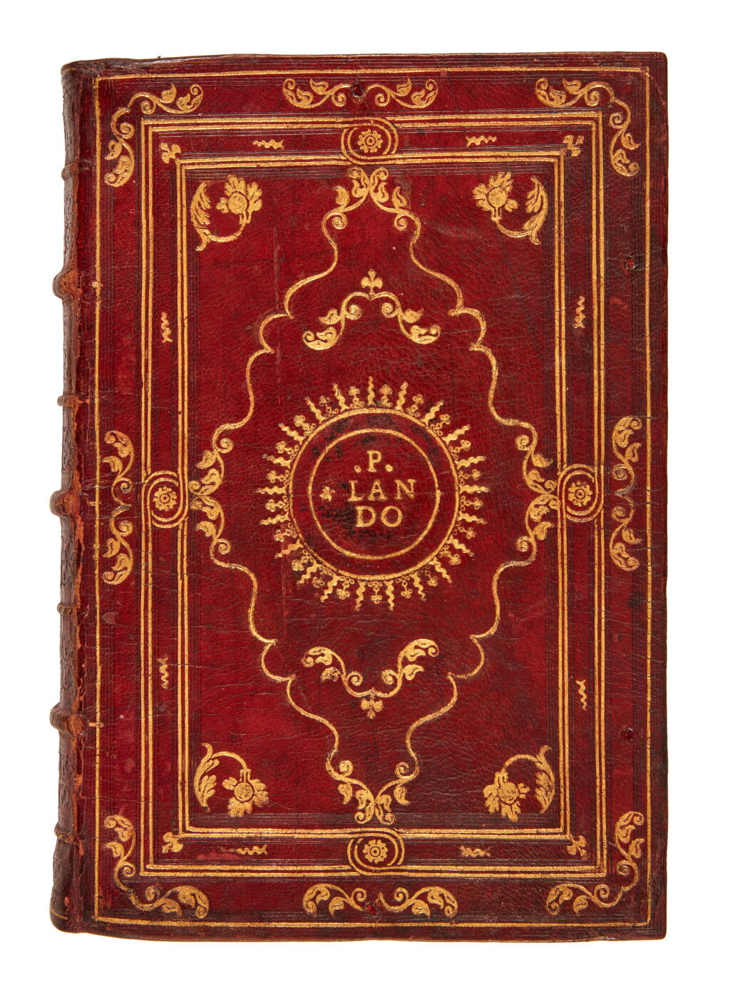 View full screen - View 1 of Lot 245. Platina, Delle vite et fatti di tutti i sommi pontefici romani, Venice, 1543, red morocco gilt for Pietro Lando, the dedicatee.