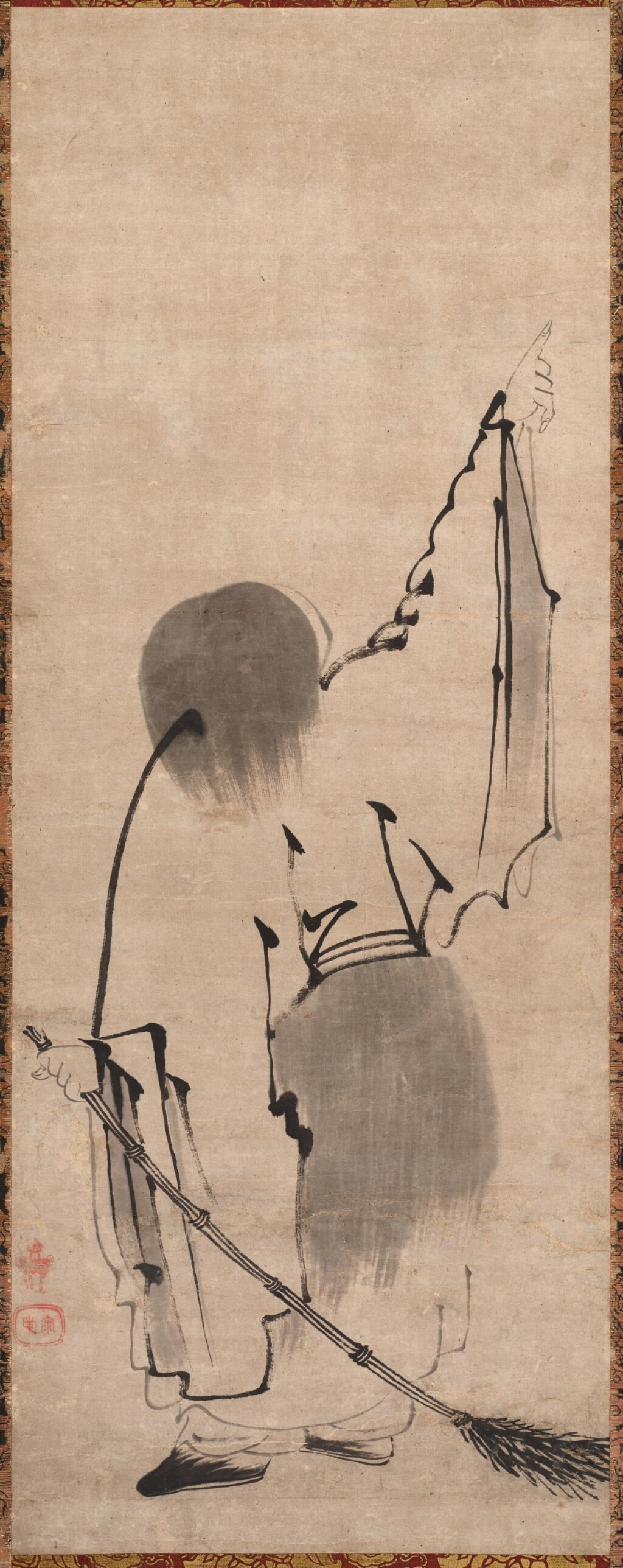 View full screen - View 1 of Lot 3092. 俵屋宗達 拾得圖|Tawaraya Sōtatsu, Figure of Shide.