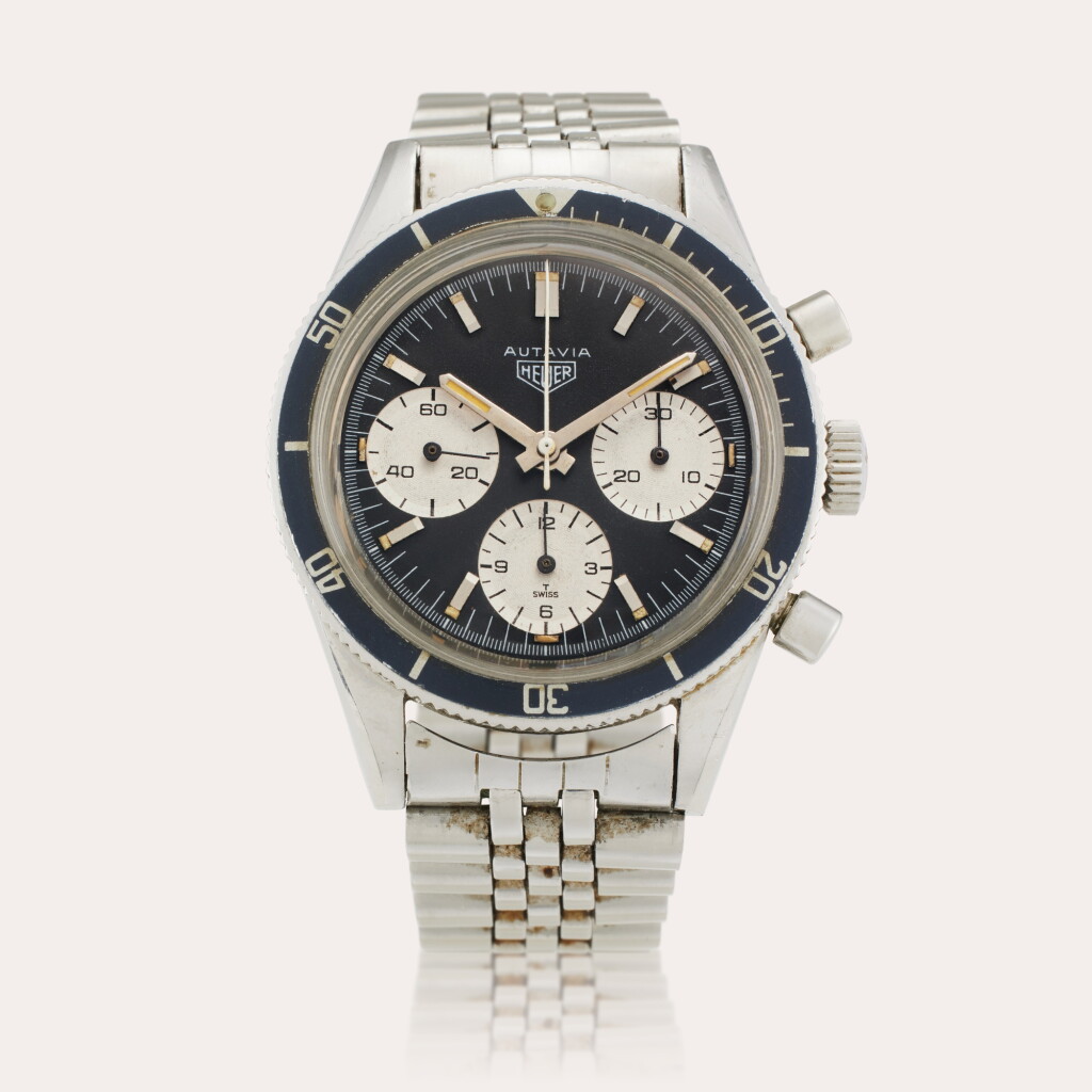 View full screen - View 1 of Lot 110. Reference 2446 Autavia ‘Rindt’ Zodiac Record | A stainless steel triple register chronograph wristwatch, Circa 1966.