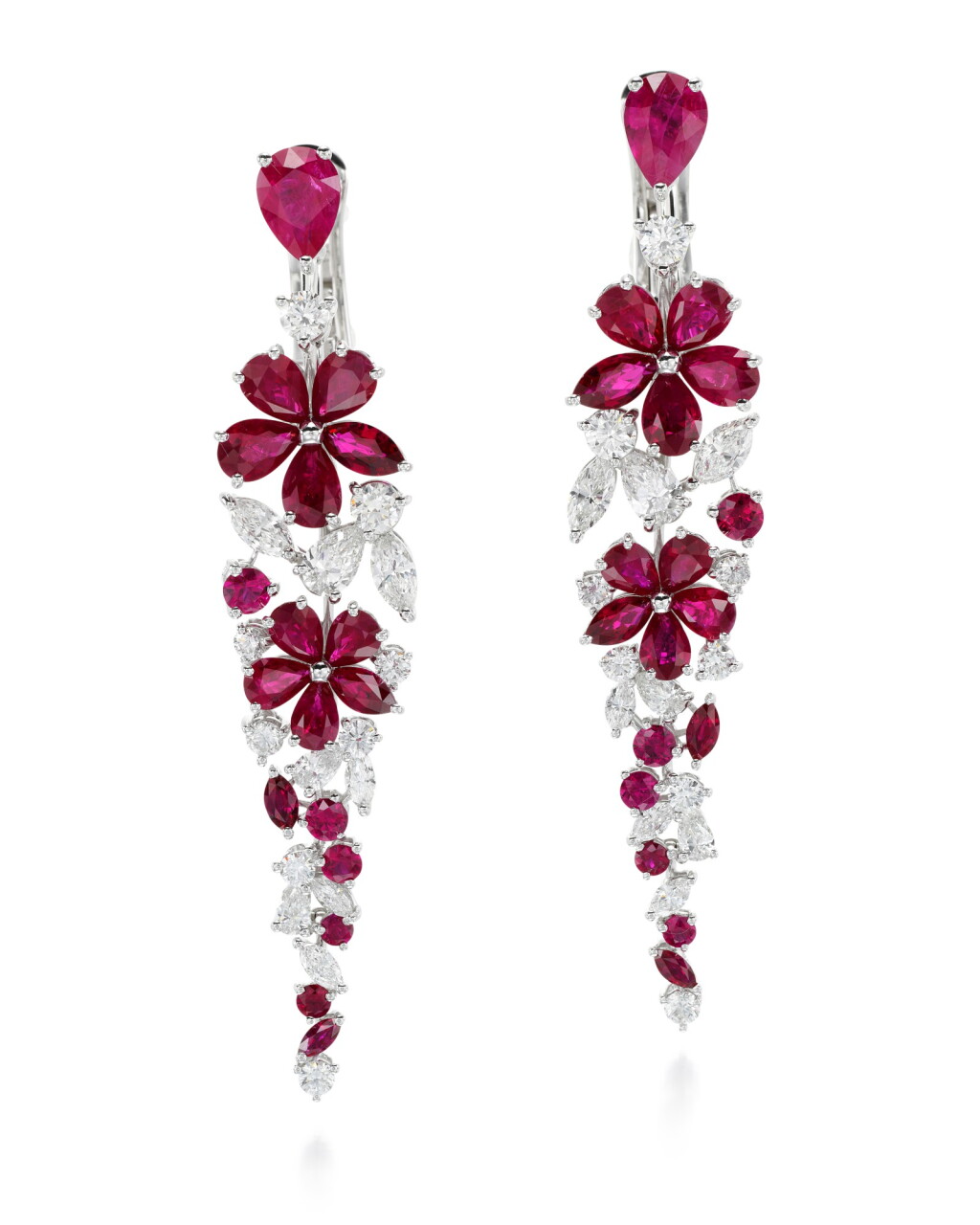 View full screen - View 1 of Lot 318. GRAFF | PAIR OF RUBY AND DIAMOND EARRINGS, 'CARISSA'.