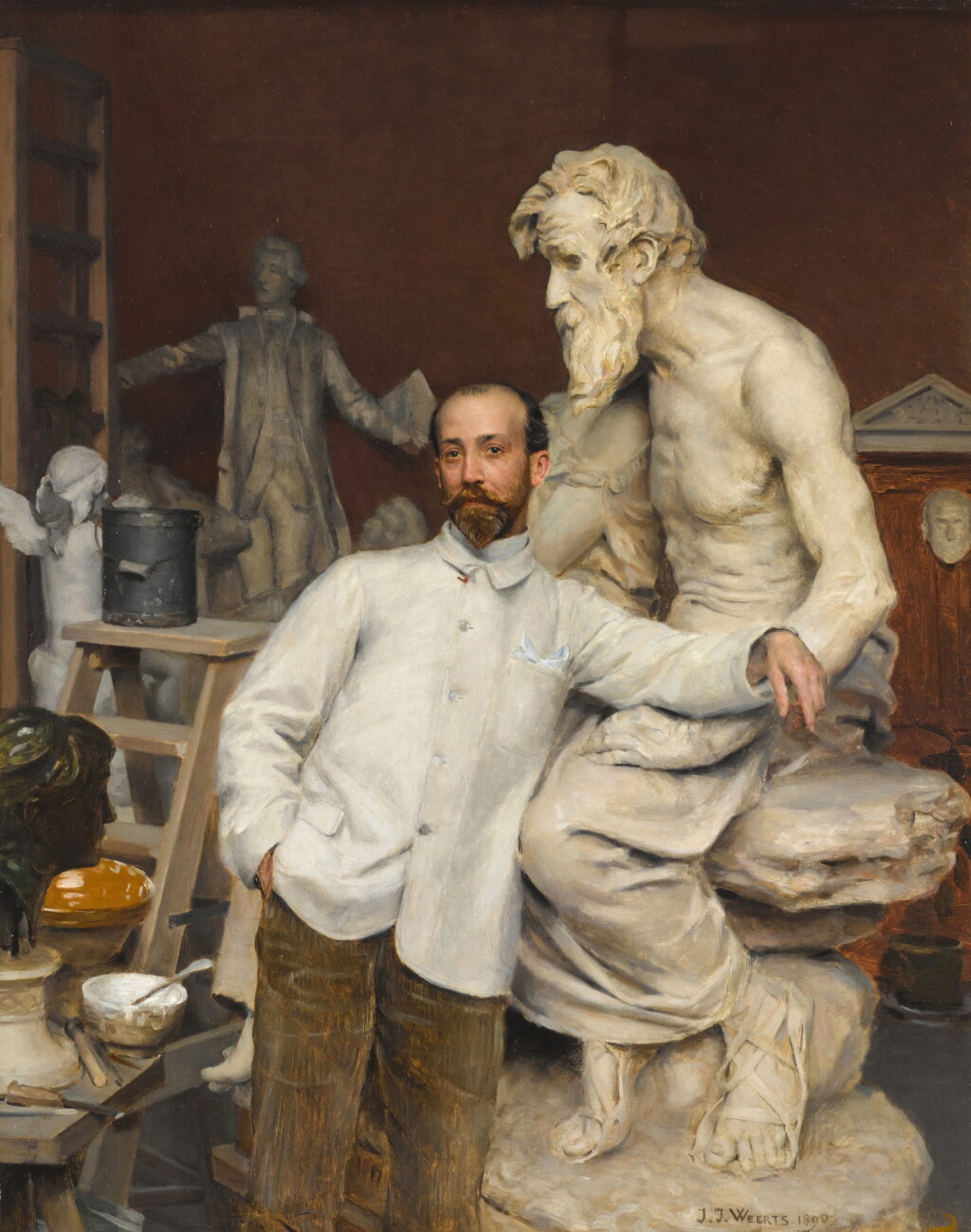 View full screen - View 1 of Lot 130. Dominique Jean-Baptiste Hugues (1849–1930) in his Studio.
