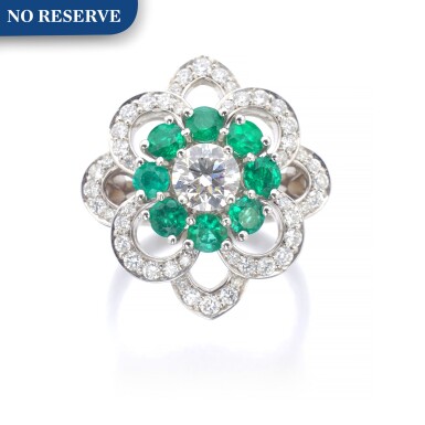 View full screen - View 1 of Lot 33. GRAFF | DIAMOND AND EMERALD RING.
