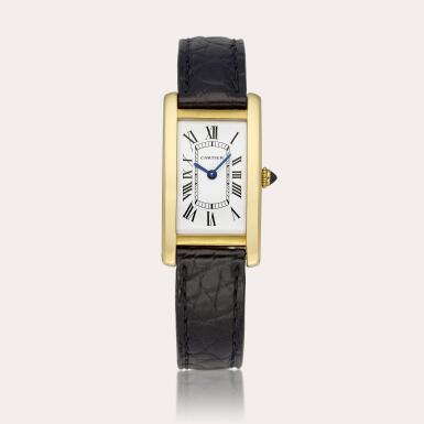 View full screen - View 1 of Lot 2176. Tank "London" A yellow gold wristwatch, Made upon special order, Circa 1987 | 卡地亞 | TANK "倫敦" | 特別訂製黃金腕錶,約1987年製.