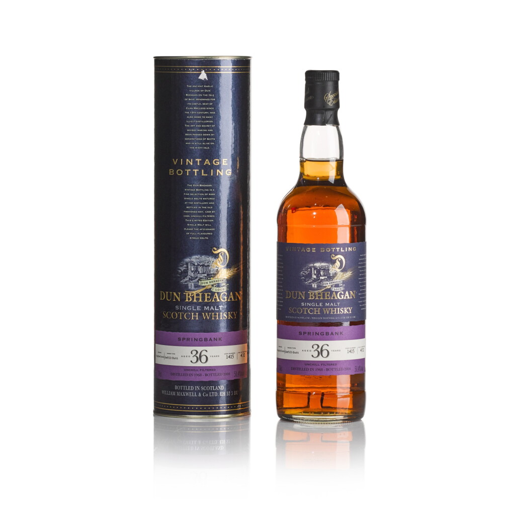 View full screen - View 1 of Lot 470. Springbank Dun Bheagan 36 Year Old 51.4 abv 1968 (1 BT70).