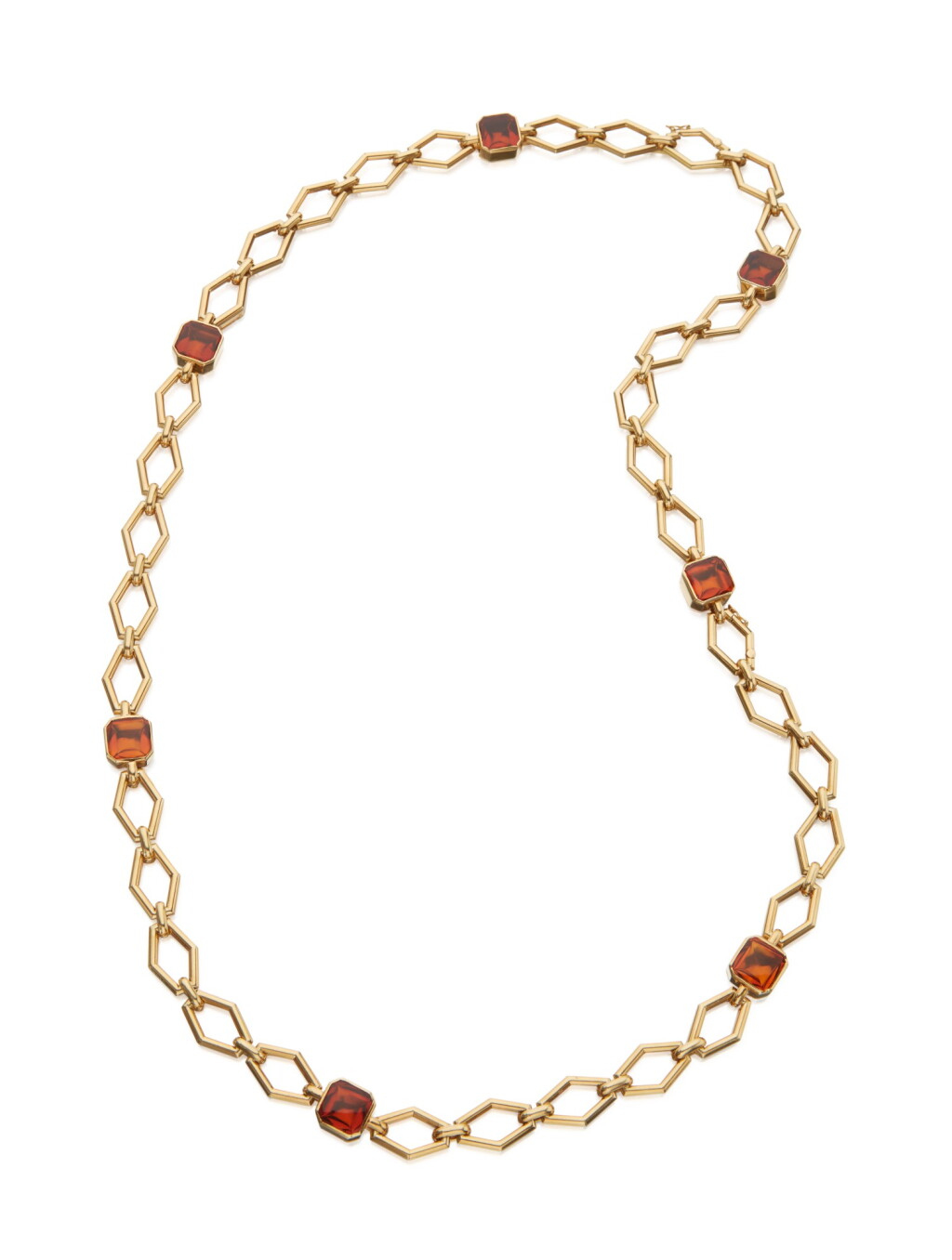 View full screen - View 1 of Lot 28. GOLD AND CITRINE NECKLACE.