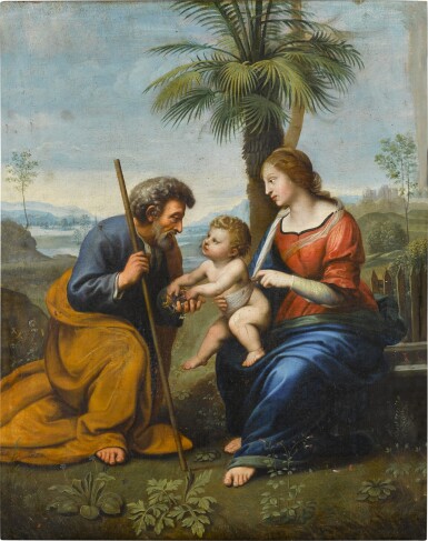 View full screen - View 1 of Lot 47. The Holy Family with a palm tree.