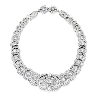 View full screen - View 1 of Lot 20. Diamond Necklace-Bracelet Combination, France.