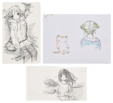 View full screen - View 1 of Lot 1293. Emi Kuraya 倉谷惠美 | Untitled (Three Works) 無題(三幅作品).