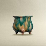 A sancai-glazed tripod incense burner, Liao - Jin dynasty | 遼至金 三彩三足爐