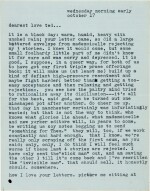 Sylvia Plath | Typed letter signed, to Ted Hughes, on her study of the tarot and Cambridge life, 17 October 1956