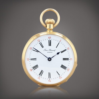 View full screen - View 1 of Lot 383. Montre de poche en or jaune | Yellow gold open-faced pocket watch Vers 1892 | Circa 1892.
