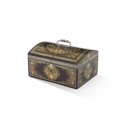 View full screen - View 1 of Lot 65. A Louis XIV brass, pewter, ebony, tortoise-shell, wood and amaranth Boulle marquetred casket, circa 1700.