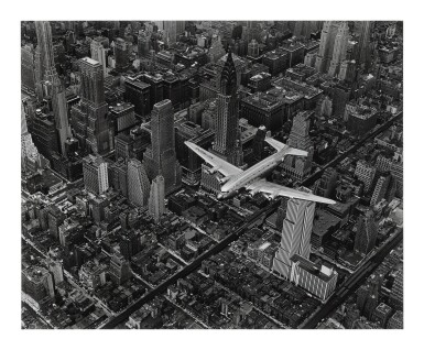 View full screen - View 1 of Lot 14. MARGARET BOURKE-WHITE | 'A DC-4 FLYING OVER NEW YORK CITY'.