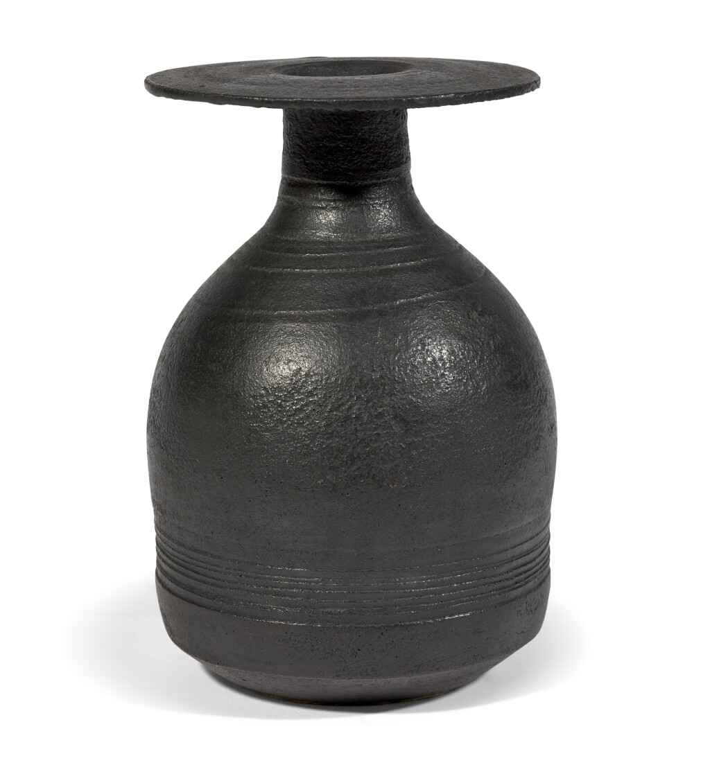 View full screen - View 1 of Lot 77. HANS COPER | BLACK BOTTLE VASE.